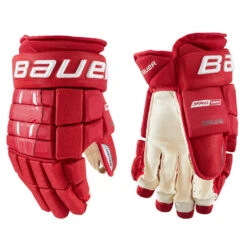BAUER BAUER PRO SERIES INTERMEDIATE HOCKEY GLOVES -Hockey Shop Bauer Pro Series Hockey Gloves Red