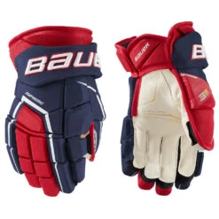 BAUER SUPREME 3S PRO SENIOR HOCKEY GLOVES 15 BAUER SUPREME 3S PRO SENIOR HOCKEY GLOVES -Hockey Shop Bauer Supreme 3S Pro Hockey Gloves Navy Red White