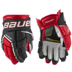 BAUER SUPREME 3S PRO JUNIOR HOCKEY GLOVES 11 BAUER SUPREME 3S PRO JUNIOR HOCKEY GLOVES -Hockey Shop Bauer Supreme 3S Pro Junior Hockey Gloves Black Red White