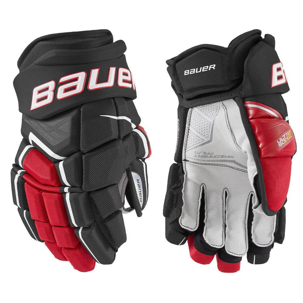 BAUER SUPREME ULTRA SONIC INTERMEDIATE HOCKEY GLOVES 3 BAUER SUPREME ULTRA SONIC INTERMEDIATE HOCKEY GLOVES