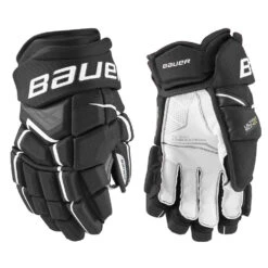 BAUER SUPREME ULTRA SONIC SENIOR HOCKEY GLOVES -Hockey Shop Bauer Supreme Ultra Sonic Hockey Gloves Black White