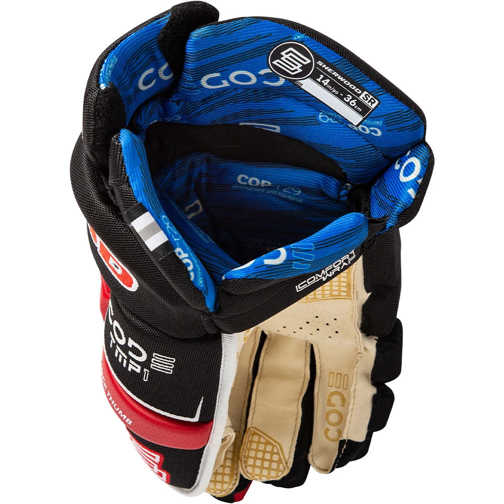 SHERWOOD CODE TMP 1 JUNIOR HOCKEY GLOVES 4 SHERWOOD CODE TMP 1 JUNIOR HOCKEY GLOVES - Image 2