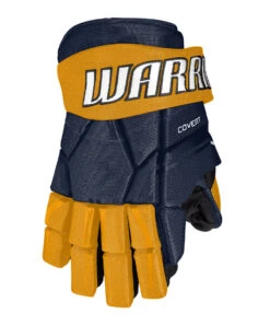 WARRIOR COVERT QRE 30 JUNIOR HOCKEY GLOVES 23 WARRIOR COVERT QRE 30 JUNIOR HOCKEY GLOVES -Hockey Shop Warrior Covert QRE30 Hockey Gloves Navy Gold
